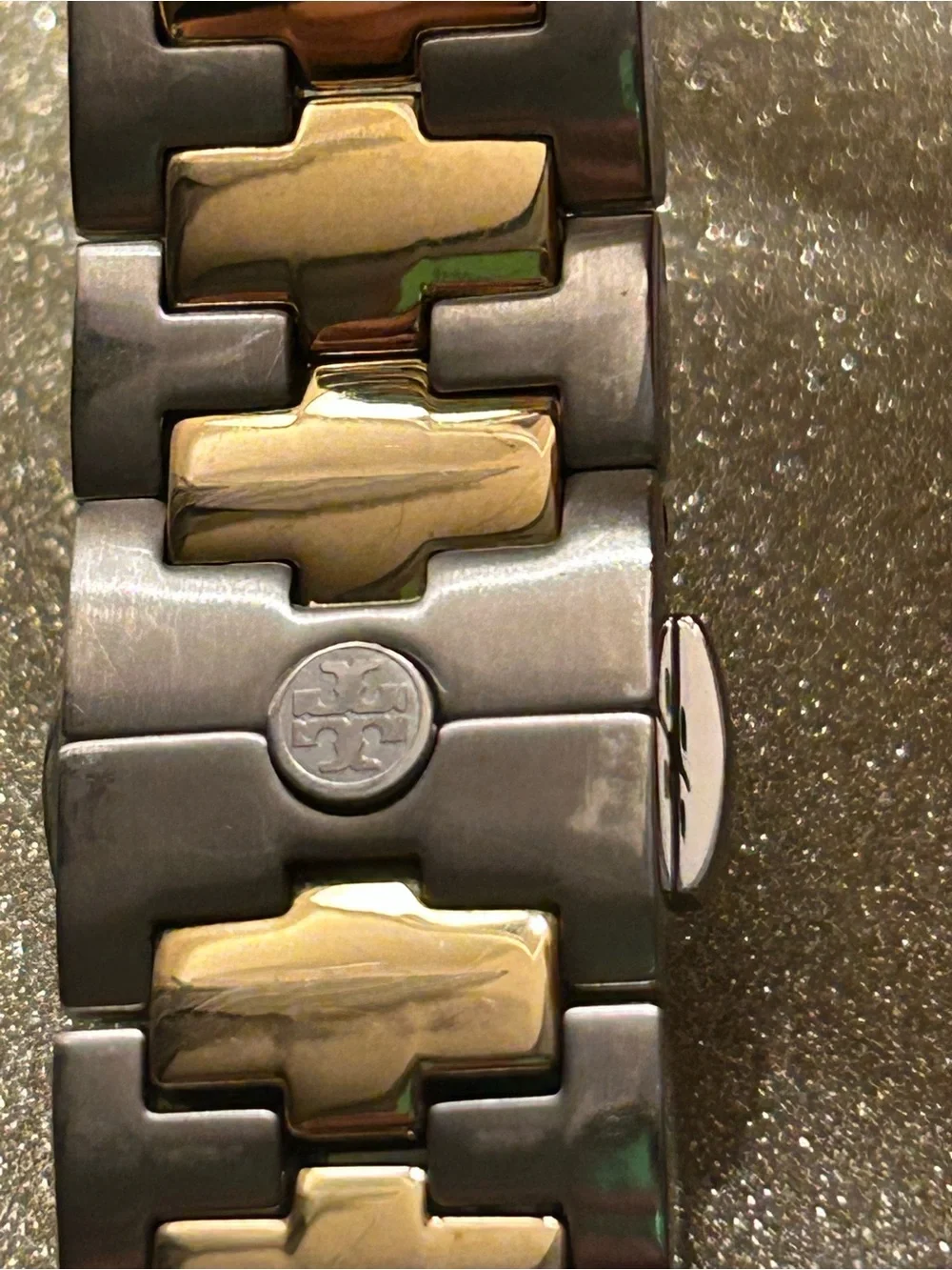 Tory Burch Two-Tone Stainless Steel Apple Watch Link Bracelet - Gold & Silver 38